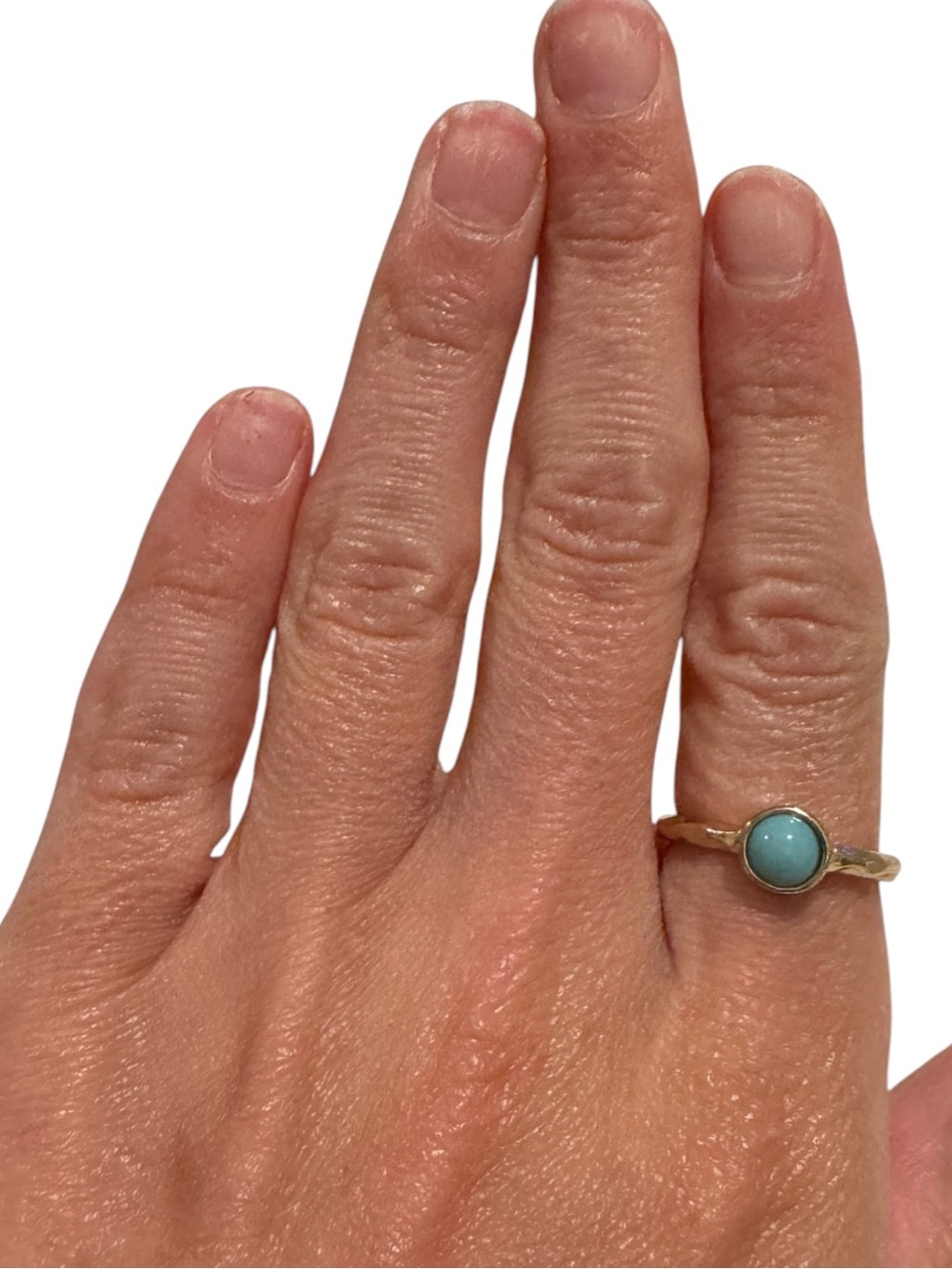 Gold Ring with Turquoise Stone - Elegant Women's Jewelry